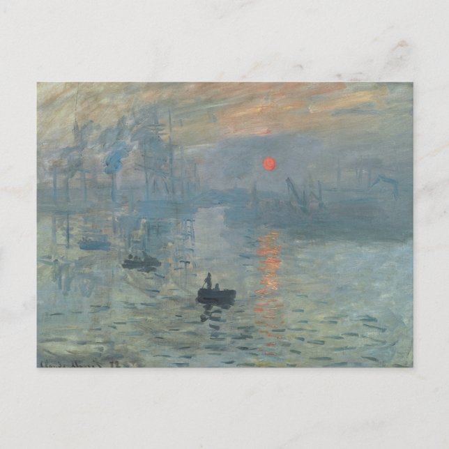 Cartão Postal Claude Monet Impression Sunrise Soleil Levant (Frente)