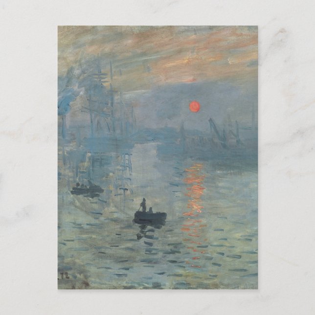 Cartão Postal Claude Monet Impression Sunrise Soleil Levant (Frente)