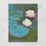 Cartão Postal Claude Monet Impressionista Água Lillies Ninfheias<br><div class="desc">Impressionista Paisagem de Claude Monet - Clássicas Masteroides - Série de Pintura Nature de Claude Monet - Claude Monet Impressionista Água Lillies Ninfheas Painting</div>