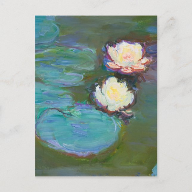 Cartão Postal Claude Monet Impressionista Água Lillies Ninfheias (Frente)