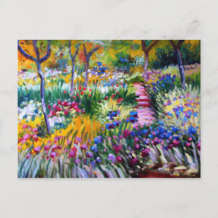 Cartão Postal Claude Monet: Iris Garden por Giverny