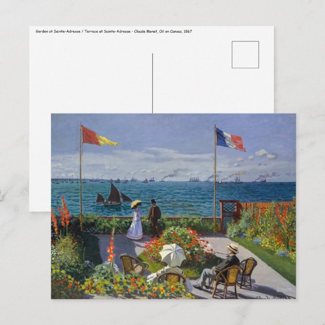 Cartão Postal Claude Monet - Jardim de Sainte-Adresse (Frente/Verso)
