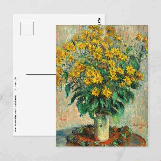 Cartão Postal Claude Monet - Jerusalem Artichoke Flowers (Frente/Verso)