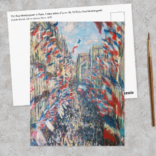 Cartão Postal Claude Monet - La Rue Montorgueil - Paris