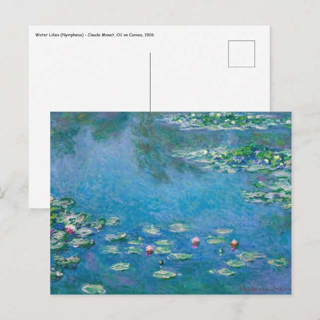Cartão Postal Claude Monet - Lírios Água 1906 (Frente/Verso)