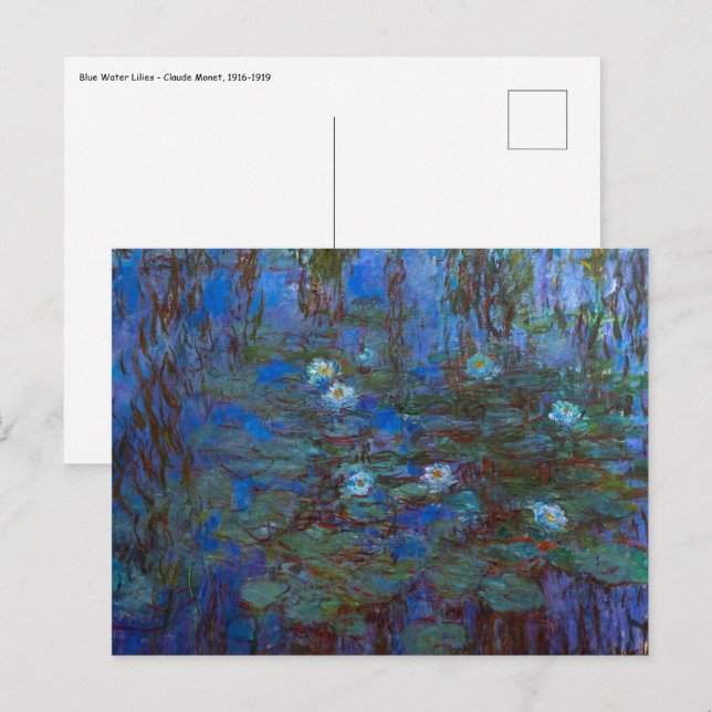 Cartão Postal Claude Monet - Lírios Azuis (Frente/Verso)
