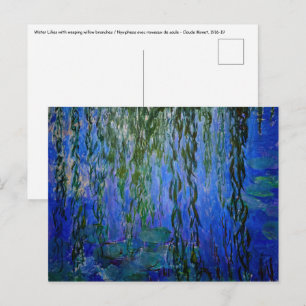 Cartão Postal Claude Monet - Lírios d'água com salgueiro chora