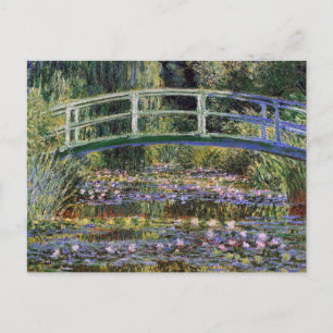 Cartão Postal Claude Monet, lírios de água, ponte japonesa, jard