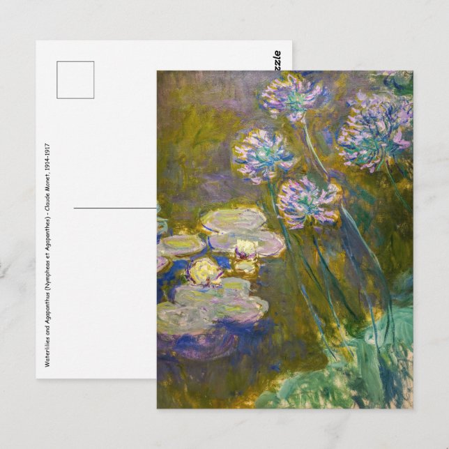 Cartão Postal Claude Monet - Lírios e Agapanthus (Frente/Verso)