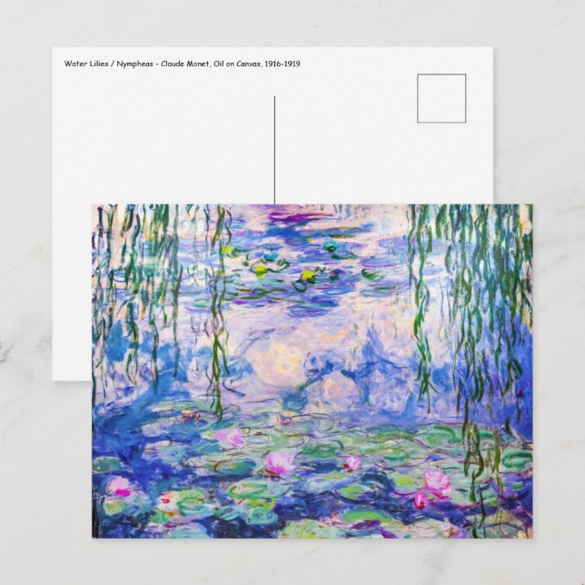 Cartão Postal Claude Monet - Lírios/Ninfas 1919 (Frente/Verso)