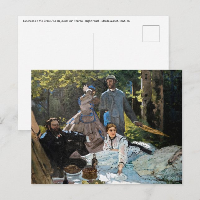 Cartão Postal Claude Monet - Luncheon sobre a grama, Painel da D (Frente/Verso)