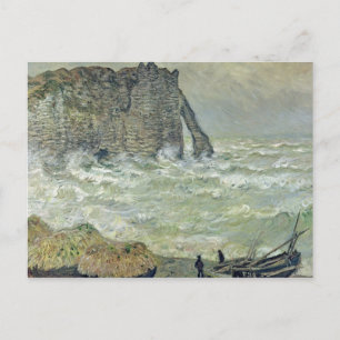 Cartão Postal Claude Monet Mar duro em Etretat, 1883
