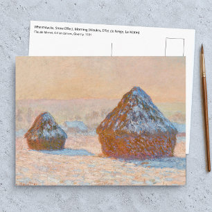 Cartão Postal Claude Monet - Medas de Trigo, Efeito de Neve, Man