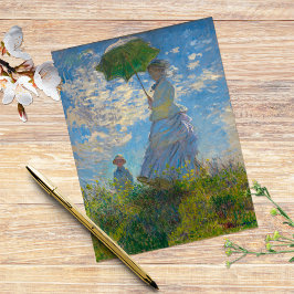 Cartão Postal Claude Monet Mulher com Parasol