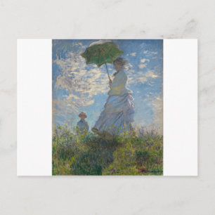 Cartão Postal Claude Monet Mulher com Parasol 1875