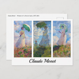Cartão Postal Claude Monet - Mulher com uma série de Parasol
