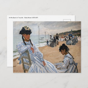 Cartão Postal Claude Monet - Na praia em Trouville
