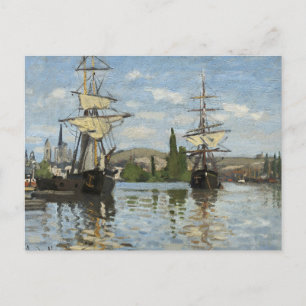 Cartão Postal Claude Monet naves na Viagem do rio Sena