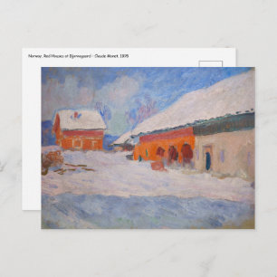 Cartão Postal Claude Monet - Noruega, Casas Vermelhas em Bjorneg