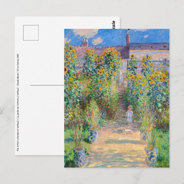 Cartão Postal Claude Monet - O Jardim do Artista em Vetheuil (Frente/Verso)