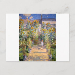 Cartão Postal Claude Monet O Jardim do Artista em Vétheuil, 1880