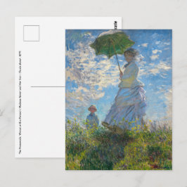 Cartão Postal Claude Monet - O Promenade, Mulher com Parasol