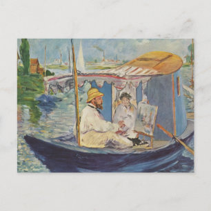 Cartão Postal Claude Monet Painting - Edouard Manet