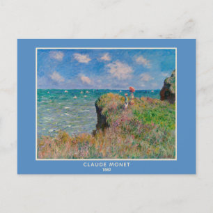 Cartão Postal Claude Monet, Paisagem "Cliff Walk at Pourville"