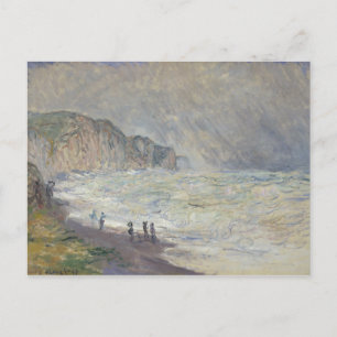 Cartão Postal Claude Monet - Pesado mar em Pourville