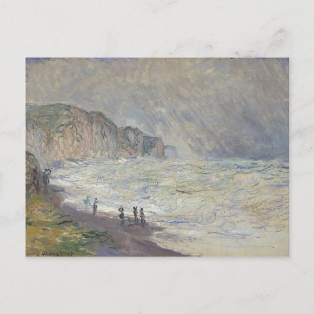 Cartão Postal Claude Monet - Pesado mar em Pourville (Frente)