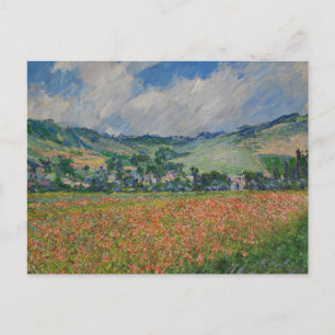 Cartão Postal Claude Monet Pintura, Campo de Papoulas em Giverny