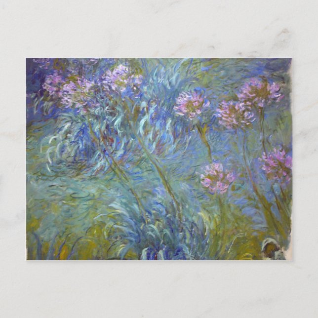 Cartão Postal Claude Monet - Pintura Clássica Das Flores De Agap (Frente)
