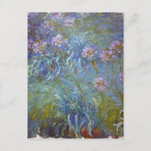 Cartão Postal Claude Monet - pintura clássica das flores do