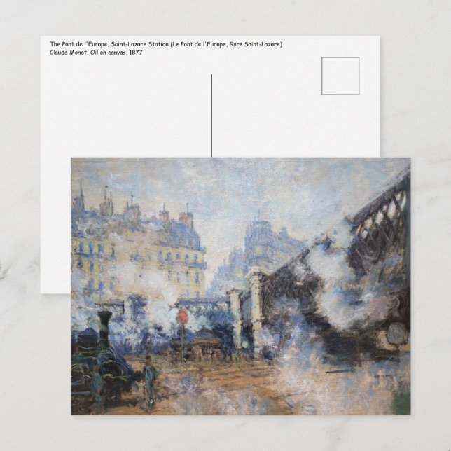Cartão Postal Claude Monet - Pont de l'Europe, Gare Santo-Lazare (Frente/Verso)