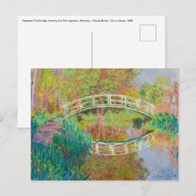 Cartão Postal Claude Monet - Ponte Japonesa, Giverny (Frente/Verso)