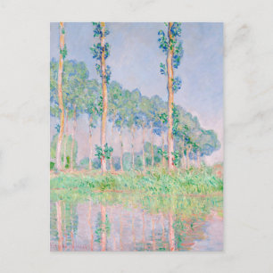 Cartão Postal Claude Monet Poplars Efeito Rosa 1891 Tinta Famosa