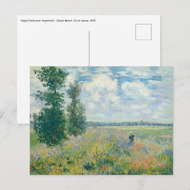 Cartão Postal Claude Monet - Poppy Fields próximo da Argentina ( (Frente/Verso)