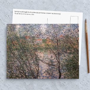 Cartão Postal Claude Monet - Primavera através dos ramos