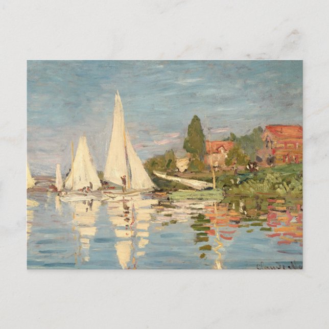 Cartão Postal Claude Monet | Regatta at Argenteuil, c.1872 (Frente)