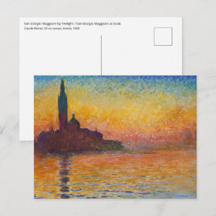 Cartão Postal Claude Monet - San Giorgio Maggiore ao Crepúsculo