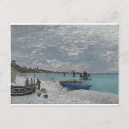 Cartão Postal Claude Monet Sky Clouds Barcos Marítimos