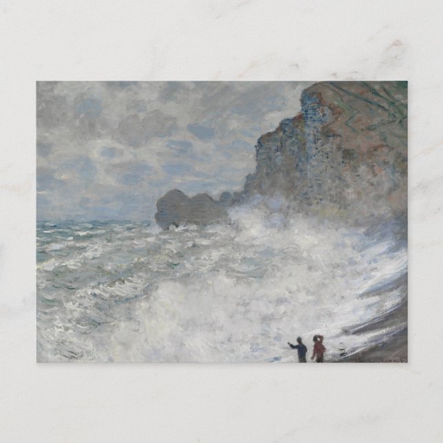 Cartão Postal Claude Monet - Tempo Agreste em Étretat (Frente)