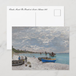Cartão Postal Claude Monet The Beach em Sainte-Adresse 1867