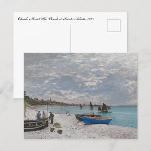 Cartão Postal Claude Monet The Beach em Sainte-Adresse 1867