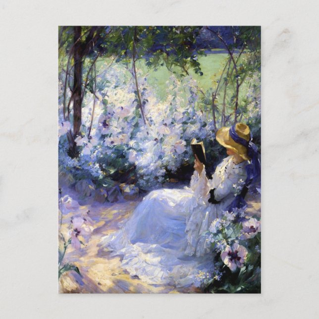 Cartão Postal Claude Monet - Uma Mulher Lendo (Frente)