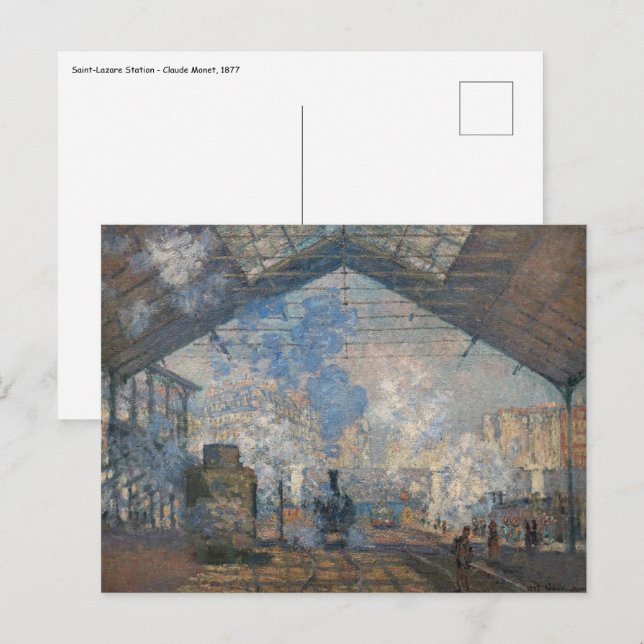 Cartão Postal Claude Monet - Vista exterior da estação de Santo- (Frente/Verso)