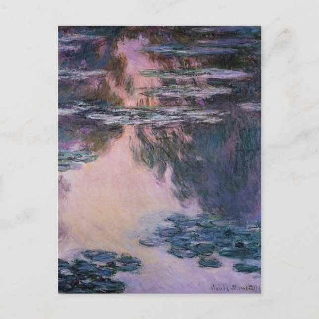 Cartão Postal Claude Monet Water Lily, Galeria 1907HD Arte fina (Frente)