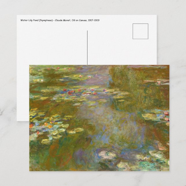 Cartão Postal Claude Monet - Water Lily Pond 1917 (Frente/Verso)