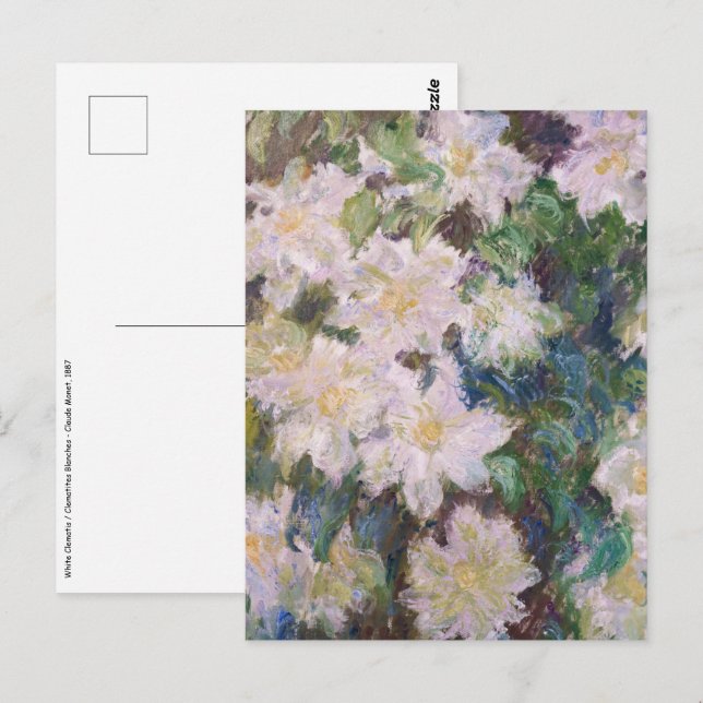 Cartão Postal Claude Monet - White Clematis (Frente/Verso)