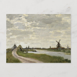 Cartão Postal Claude Monet - Windmills Perto de Zaandam